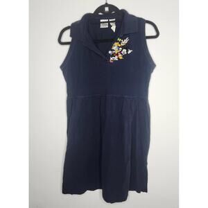 Disney Store Mickey Mouse Friends Dress Womens Small Navy Sleeveless Polo Style